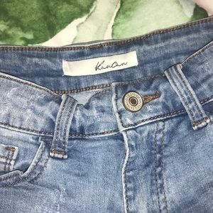 Kancan size 1 blue ripped Jean shorts
